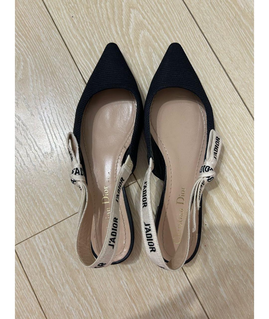 CHRISTIAN DIOR Черные текстильные мюли, фото 3