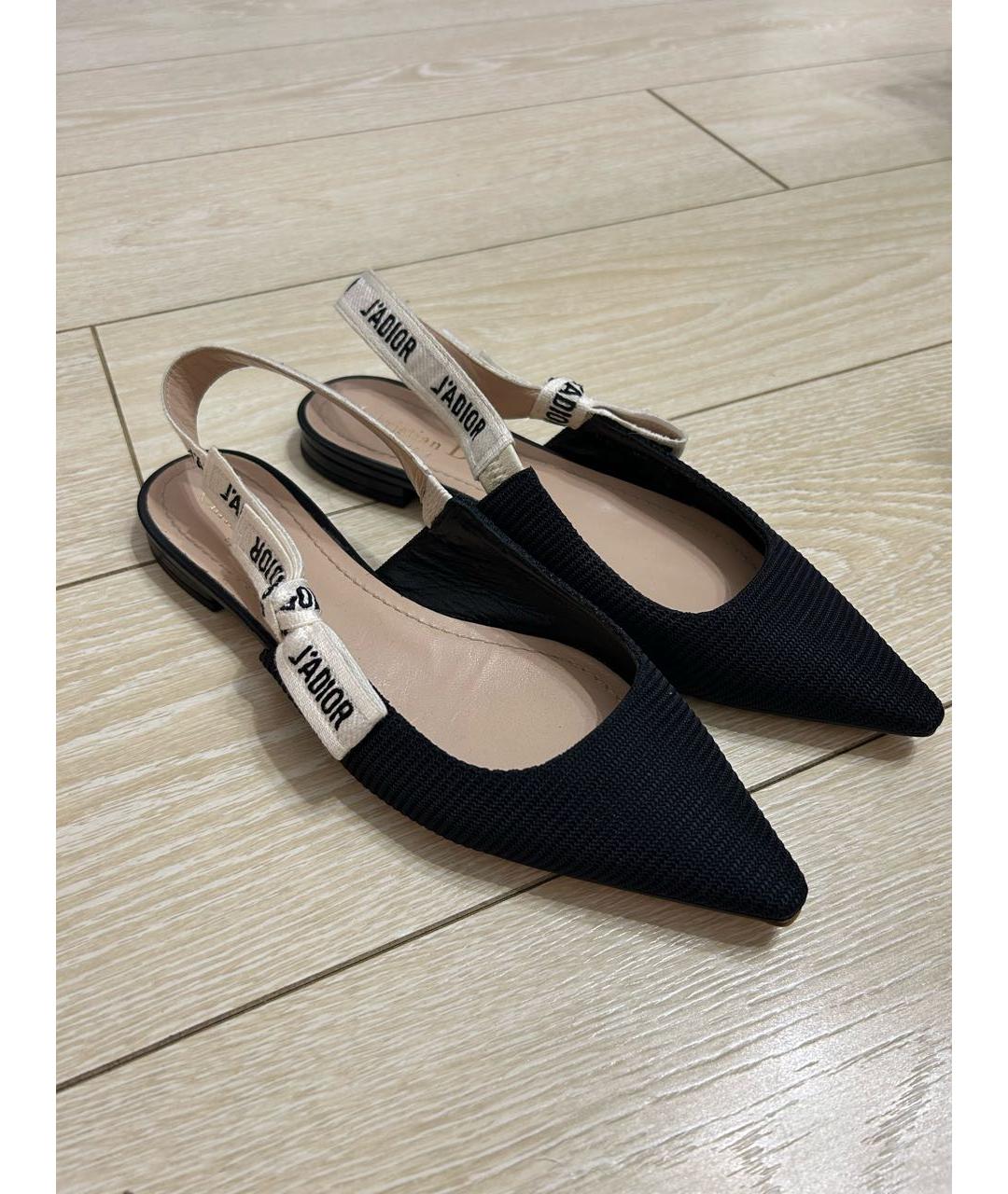 CHRISTIAN DIOR Черные текстильные мюли, фото 6