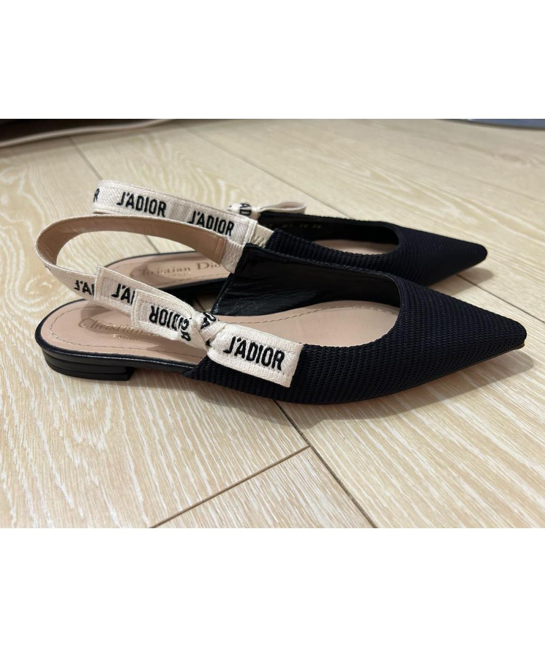 CHRISTIAN DIOR Черные текстильные мюли, фото 9