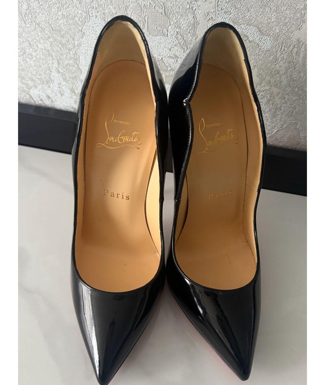 CHRISTIAN LOUBOUTIN Черные кожаные туфли, фото 3