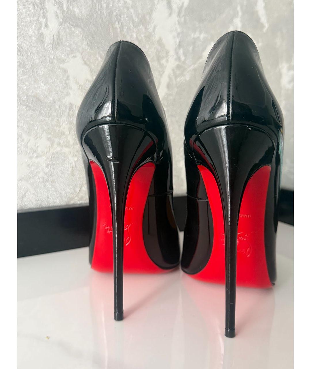 CHRISTIAN LOUBOUTIN Черные кожаные туфли, фото 2