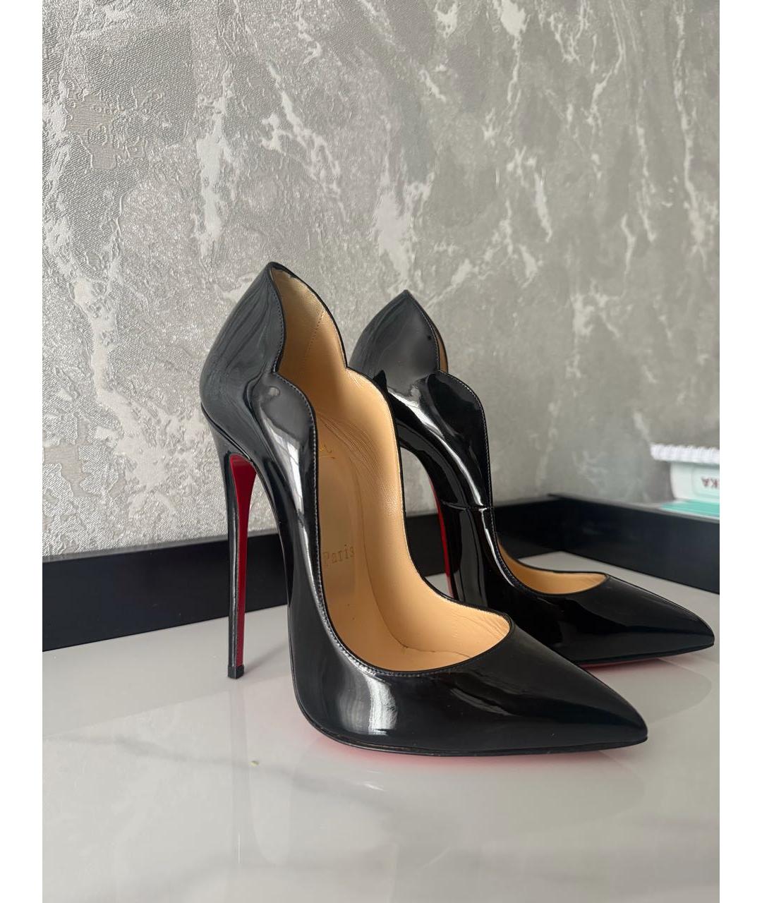 CHRISTIAN LOUBOUTIN Черные кожаные туфли, фото 5