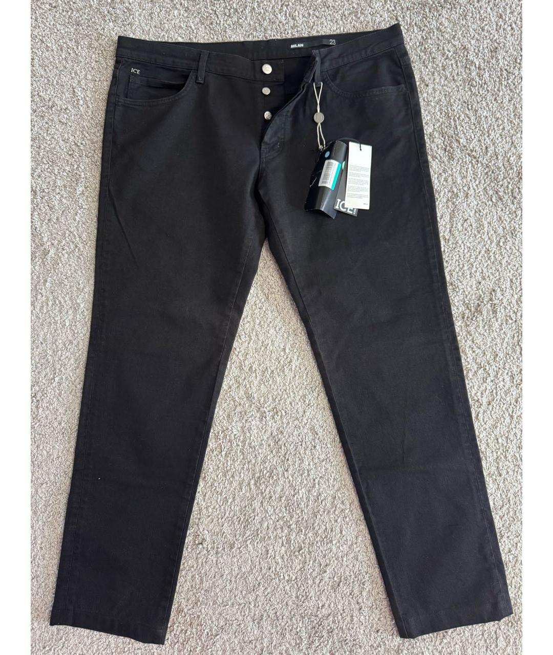 ICEBERG Черные хлопковые прямые джинсы, фото 6