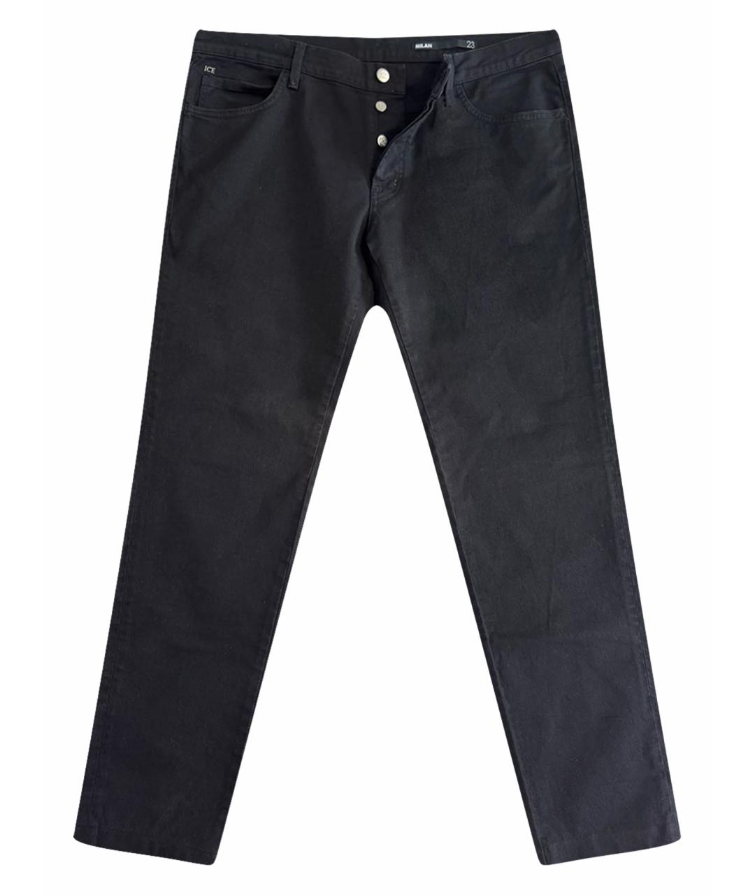 ICEBERG Черные хлопковые прямые джинсы, фото 1