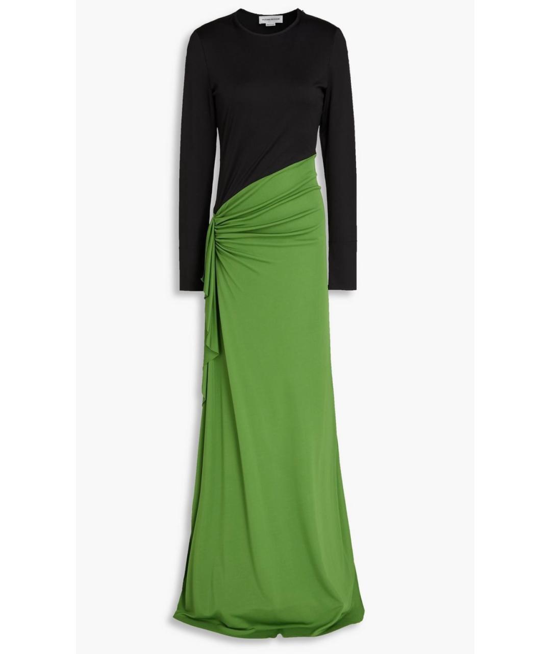 VICTORIA BECKHAM Зеленые полиэстеровое коктейльное платье, фото 8