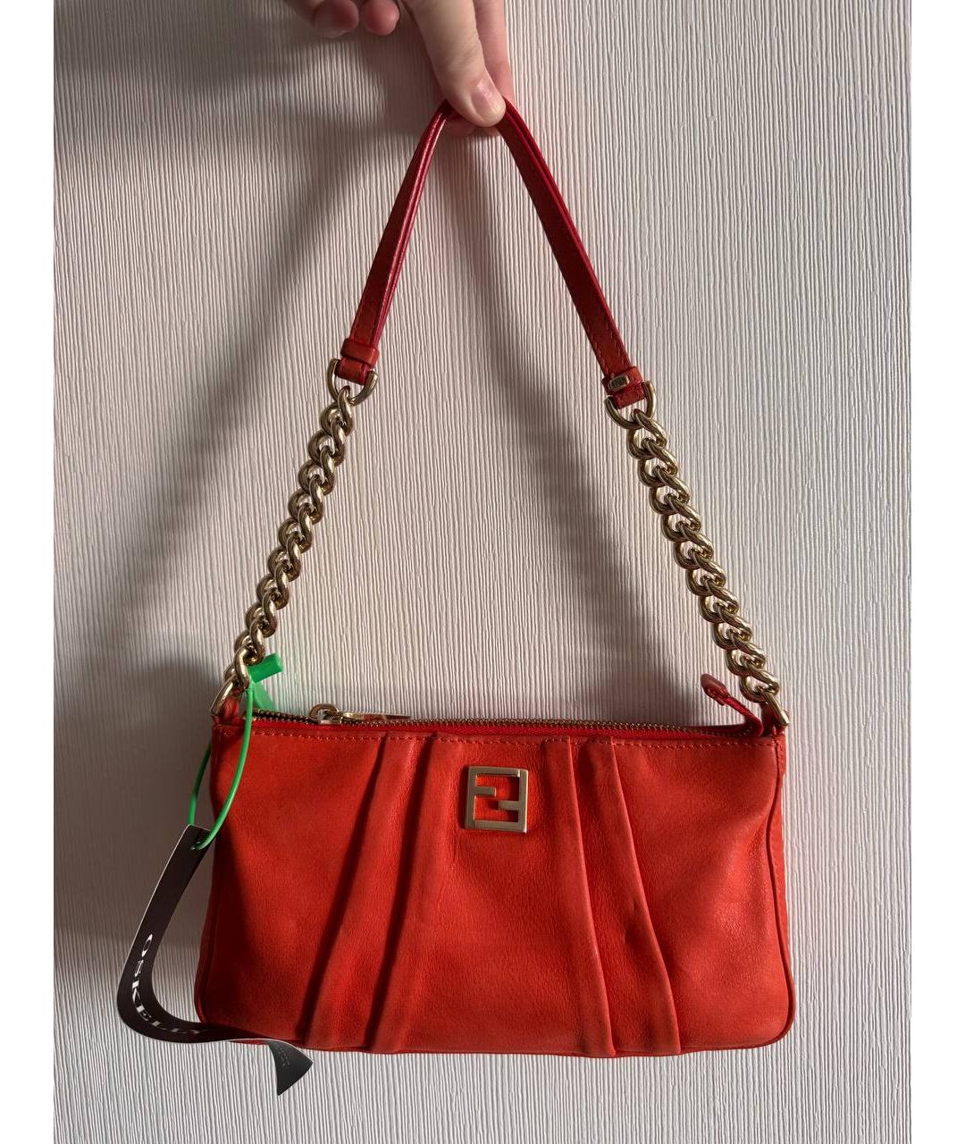 FENDI Оранжевая замшевая сумка через плечо, фото 7