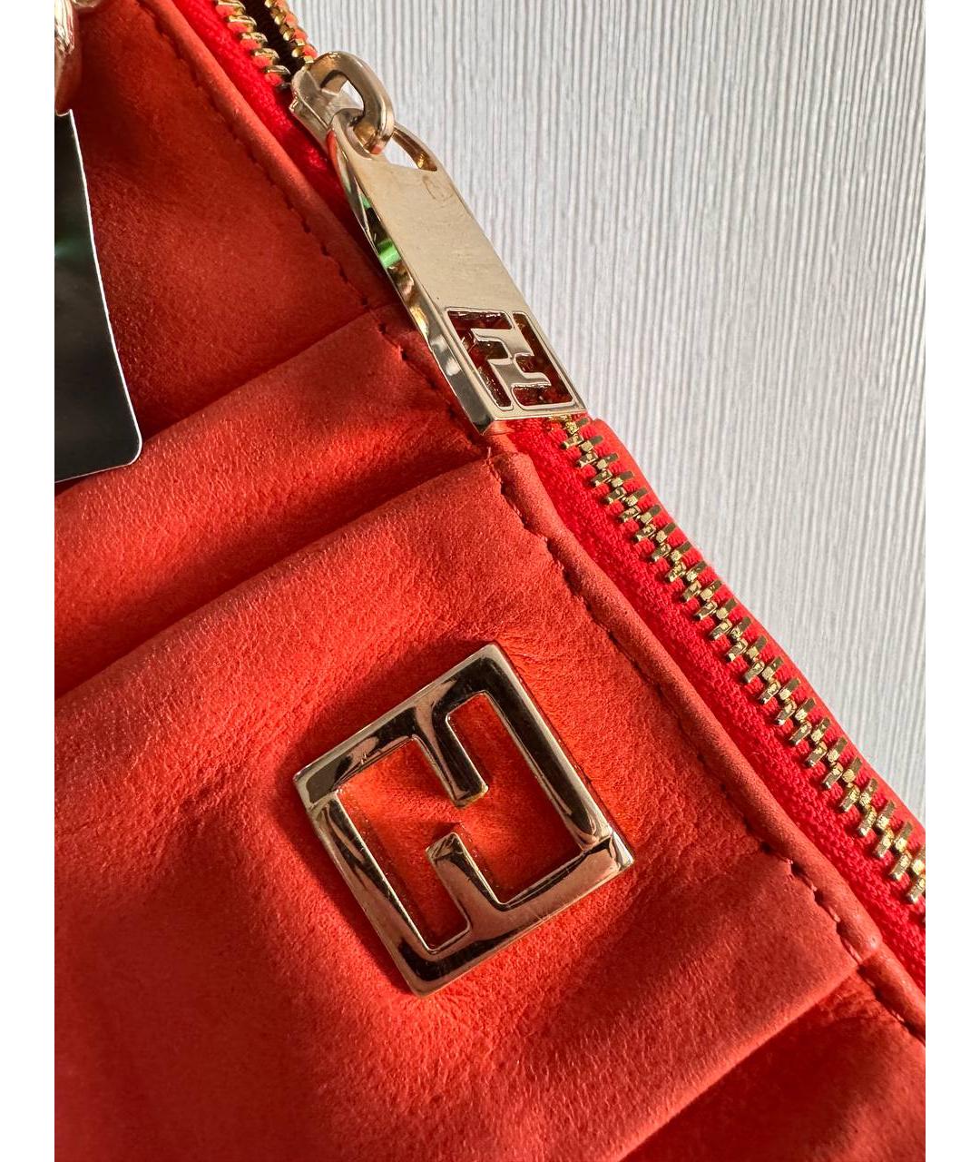 FENDI Оранжевая замшевая сумка через плечо, фото 6