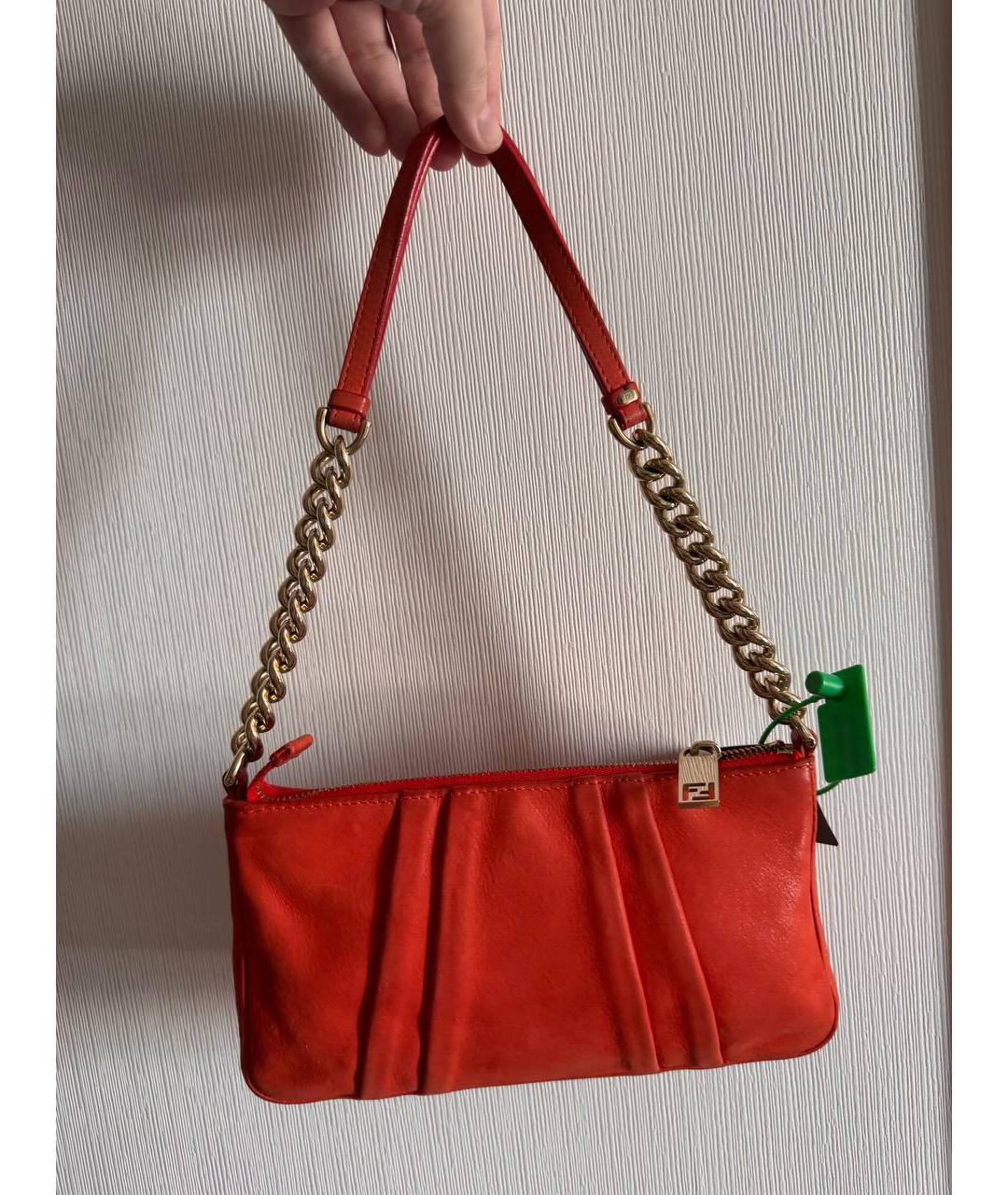 FENDI Оранжевая замшевая сумка через плечо, фото 3