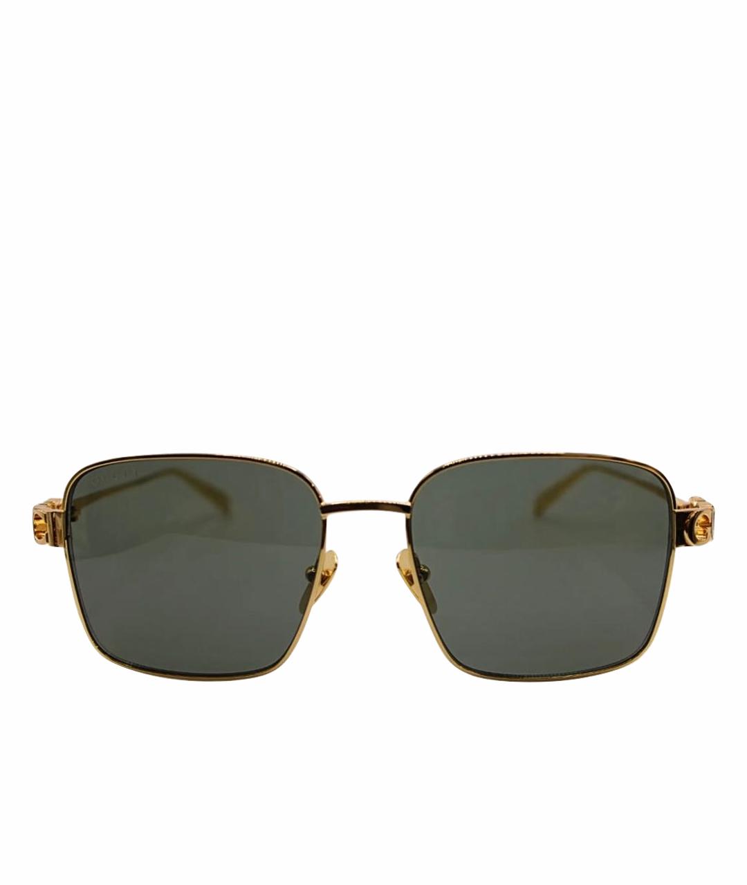 GUCCI Золотые металлические солнцезащитные очки, фото 1