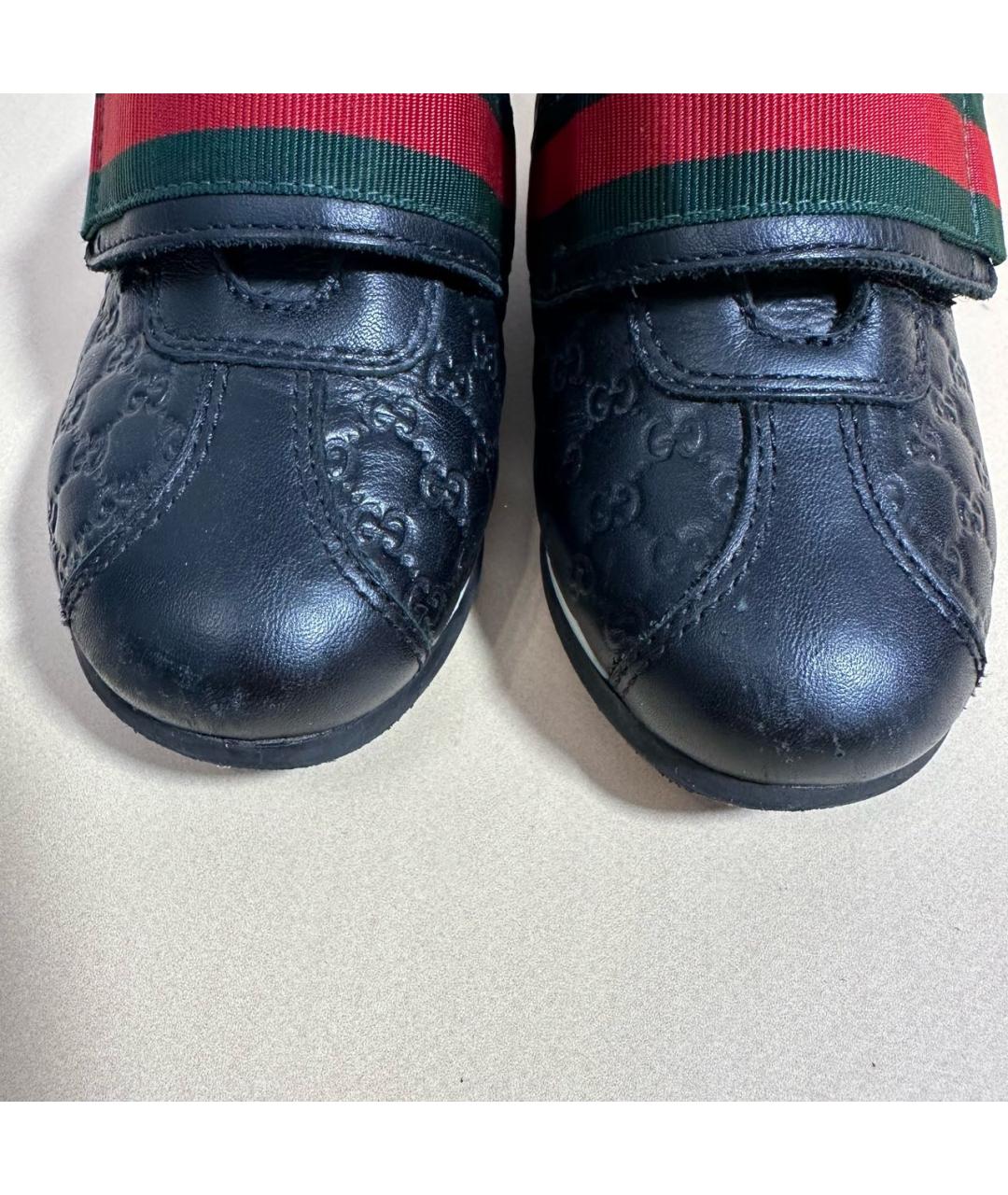 GUCCI Черные кожаные кеды, фото 5