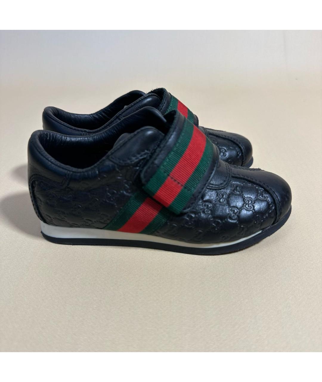 GUCCI Черные кожаные кеды, фото 9