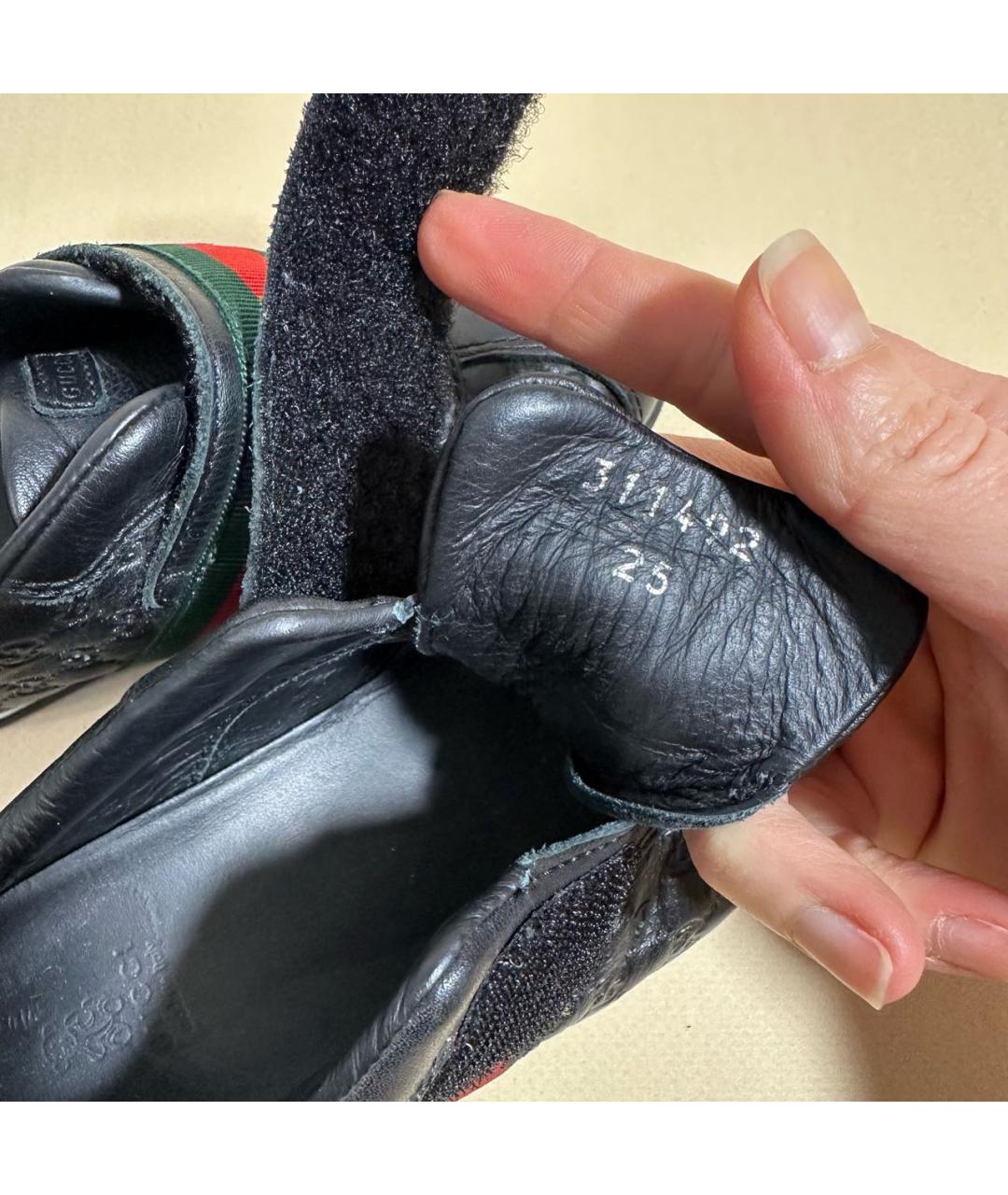 GUCCI Черные кожаные кеды, фото 7