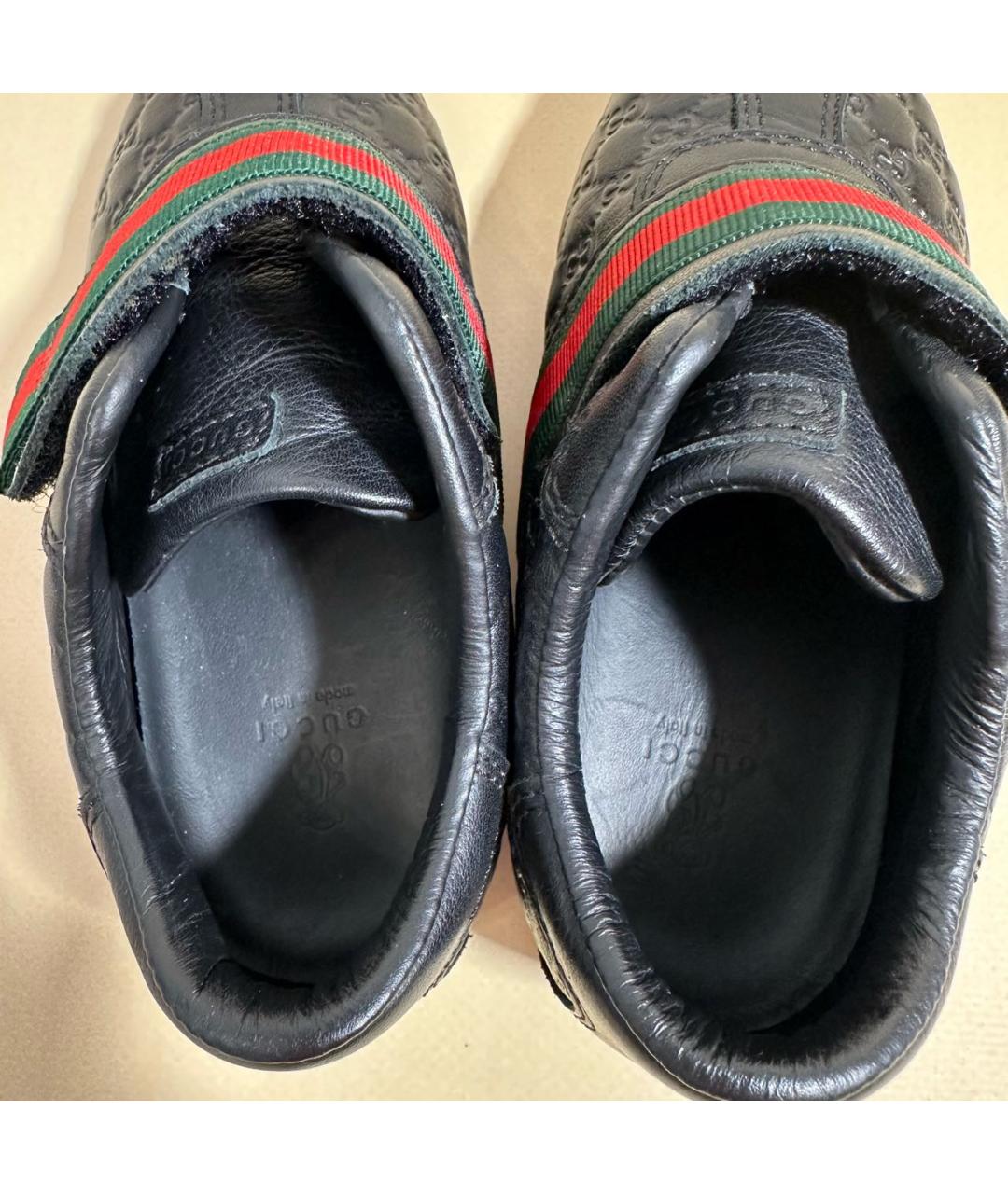 GUCCI Черные кожаные кеды, фото 8