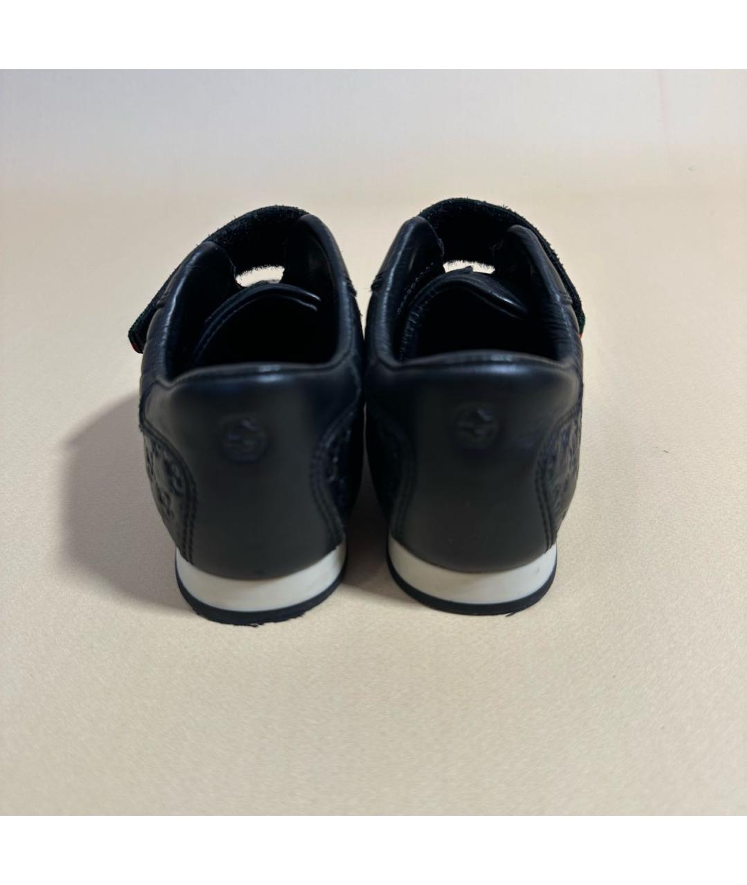 GUCCI Черные кожаные кеды, фото 3