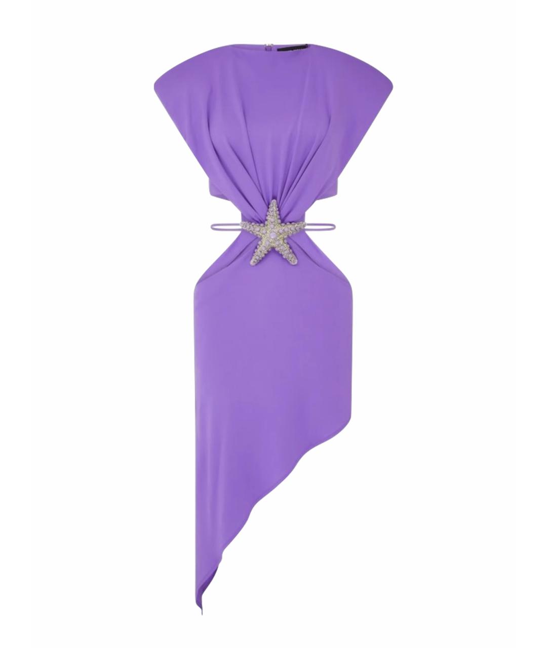 DAVID KOMA Фиолетовое ацетатное коктейльное платье, фото 1