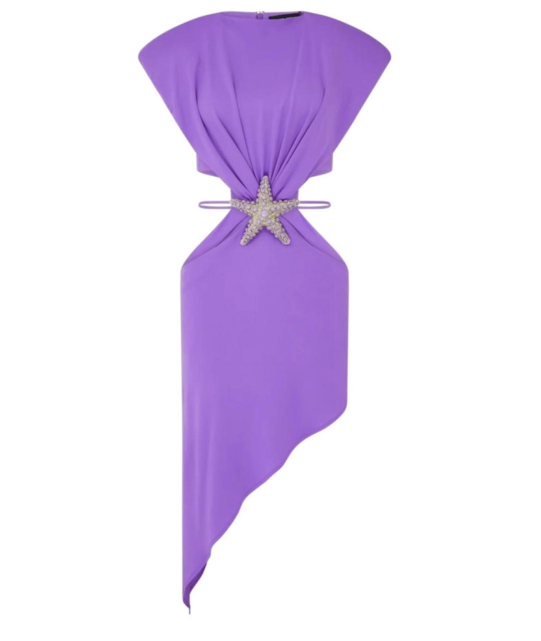 DAVID KOMA Фиолетовое ацетатное коктейльное платье, фото 7