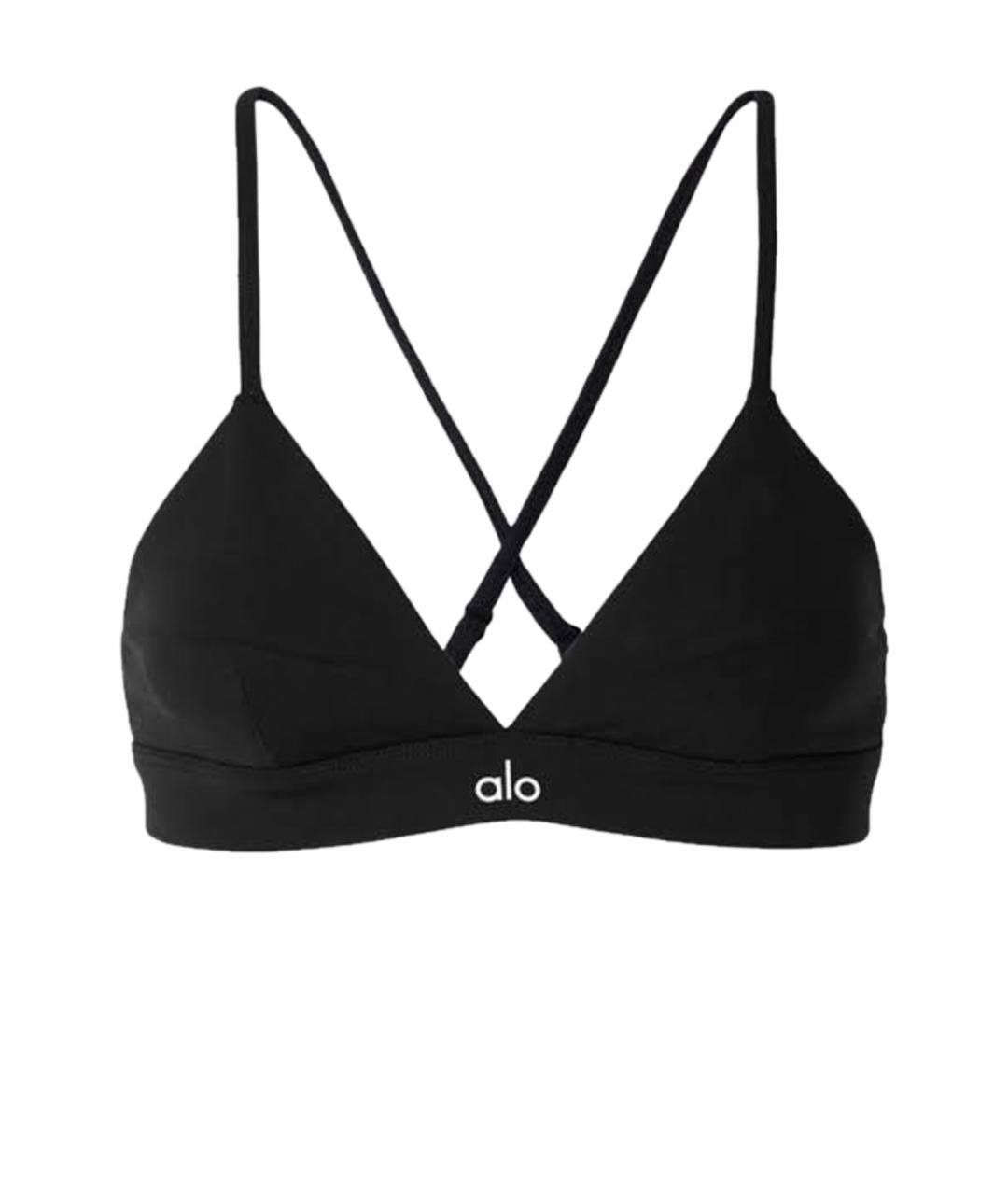 ALO YOGA Черная хлопко-эластановая майка, фото 1