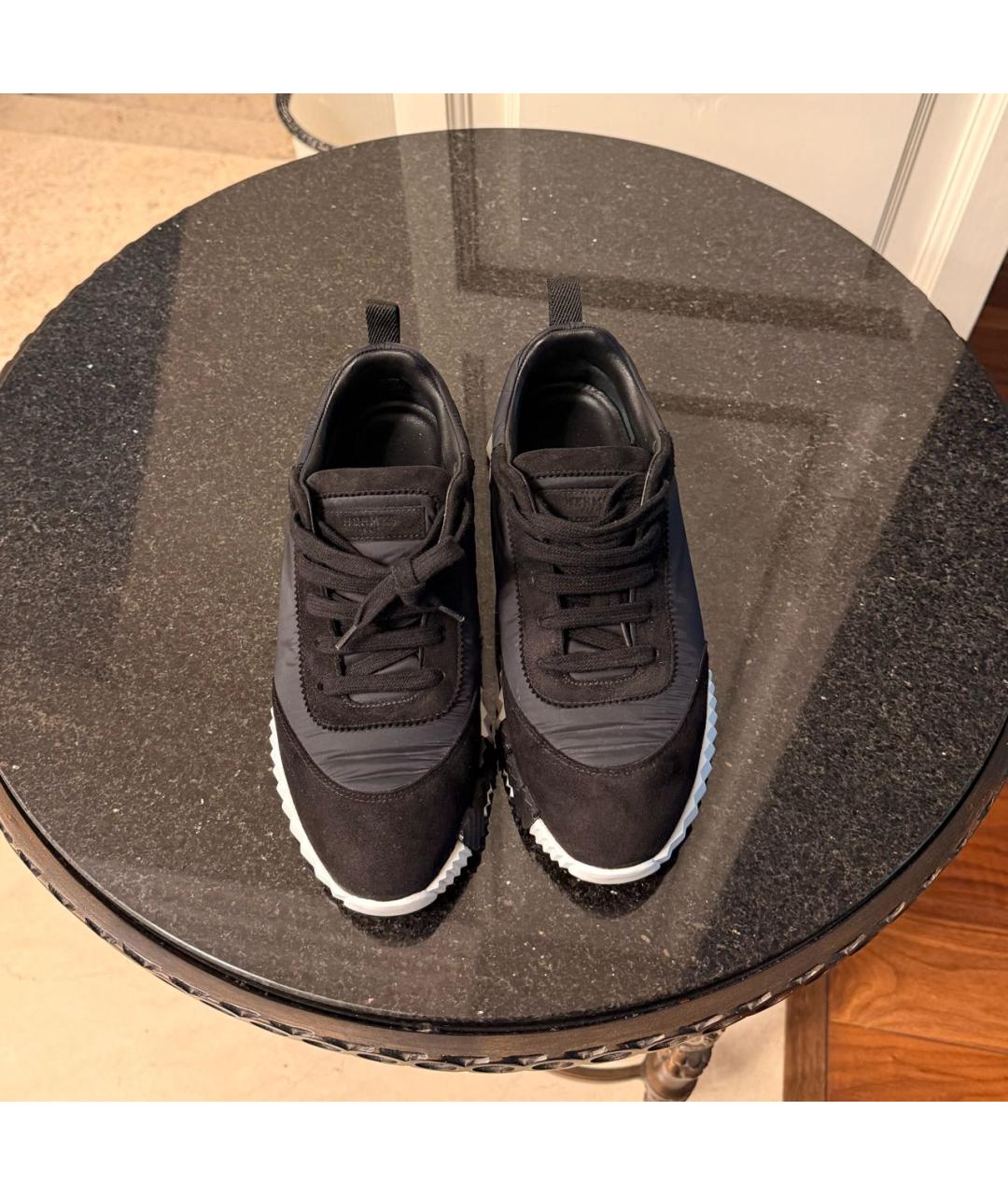 HERMES Черные замшевые кроссовки, фото 6