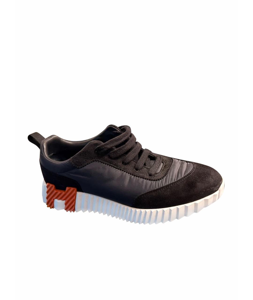 HERMES Черные замшевые кроссовки, фото 1