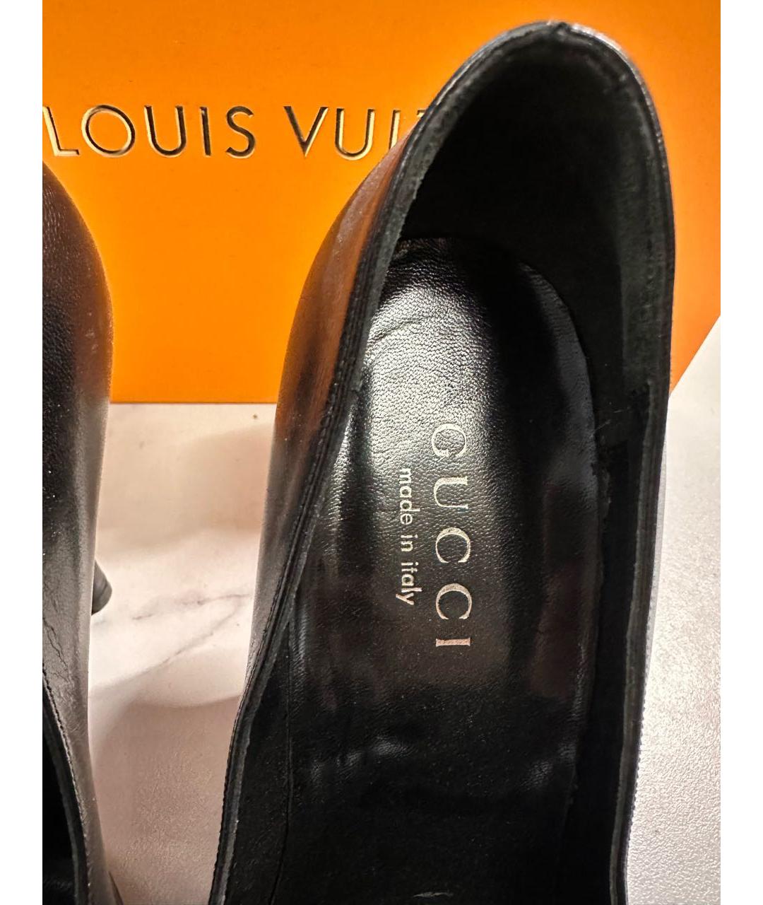 GUCCI Черные кожаные туфли, фото 7