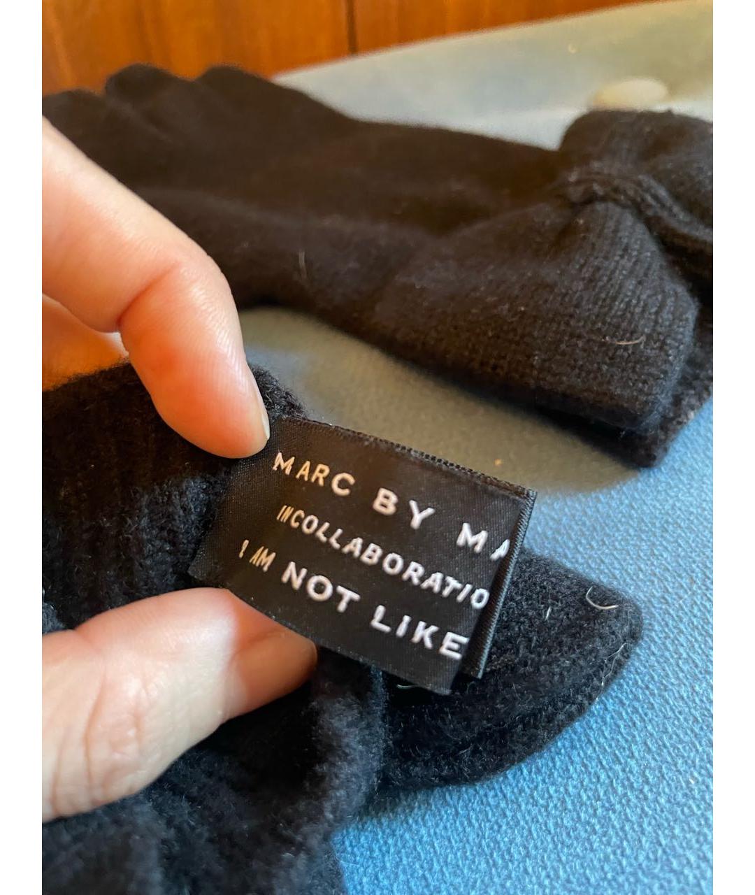 MARC JACOBS Черные кашемировые перчатки, фото 4