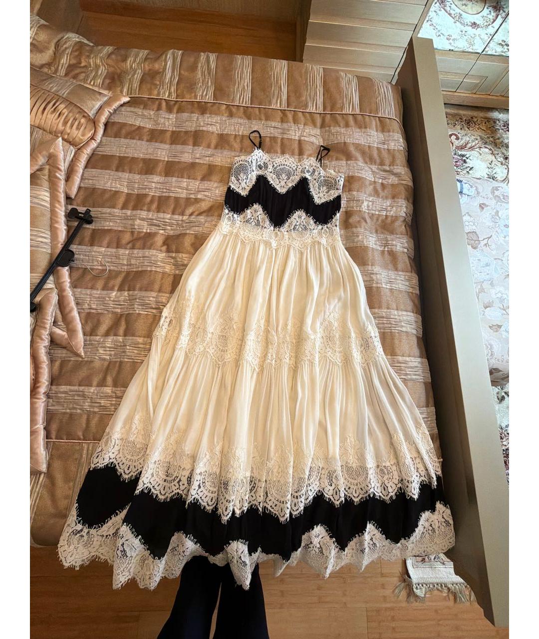 TWIN-SET Белое шифоновое вечернее платье, фото 5