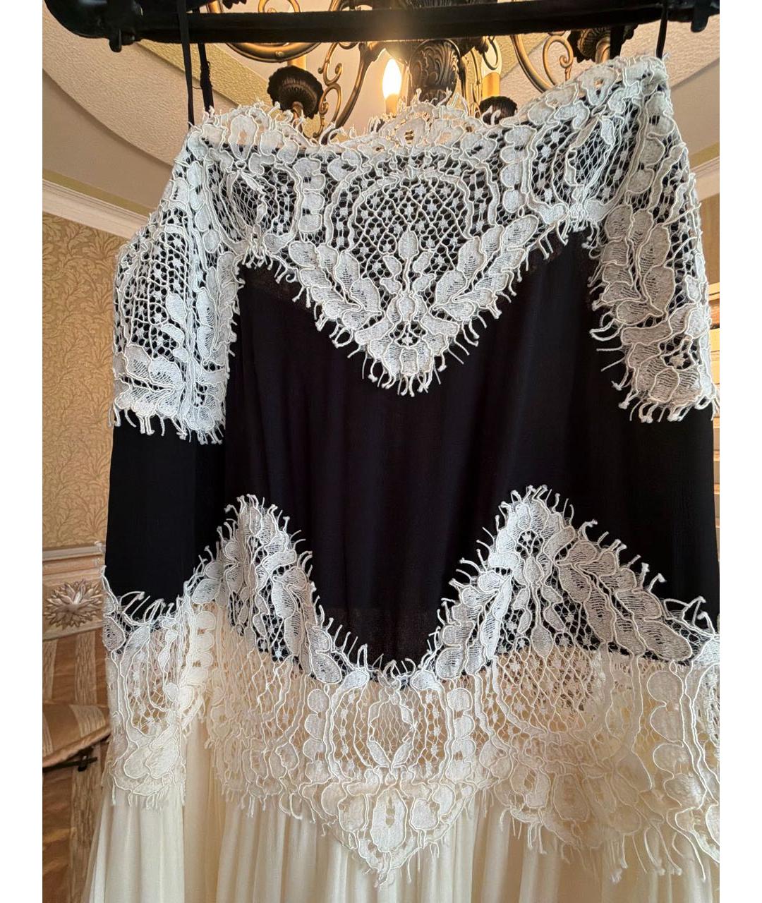 TWIN-SET Белое шифоновое вечернее платье, фото 3