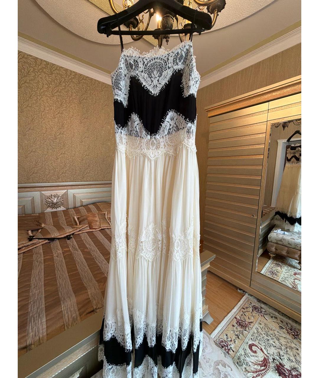 TWIN-SET Белое шифоновое вечернее платье, фото 2