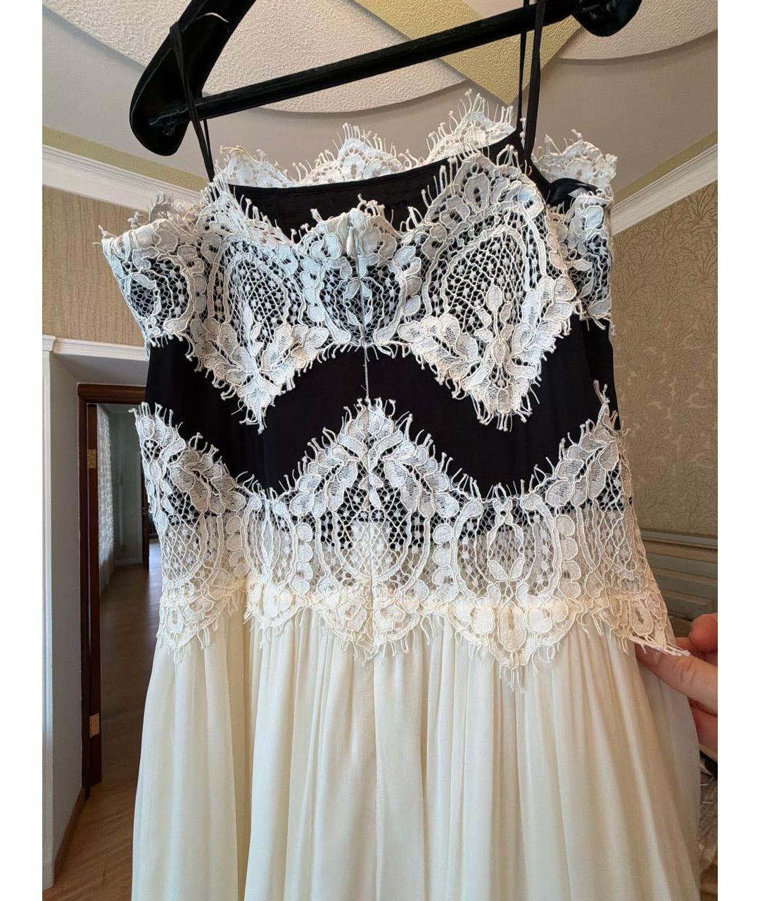 TWIN-SET Белое шифоновое вечернее платье, фото 4