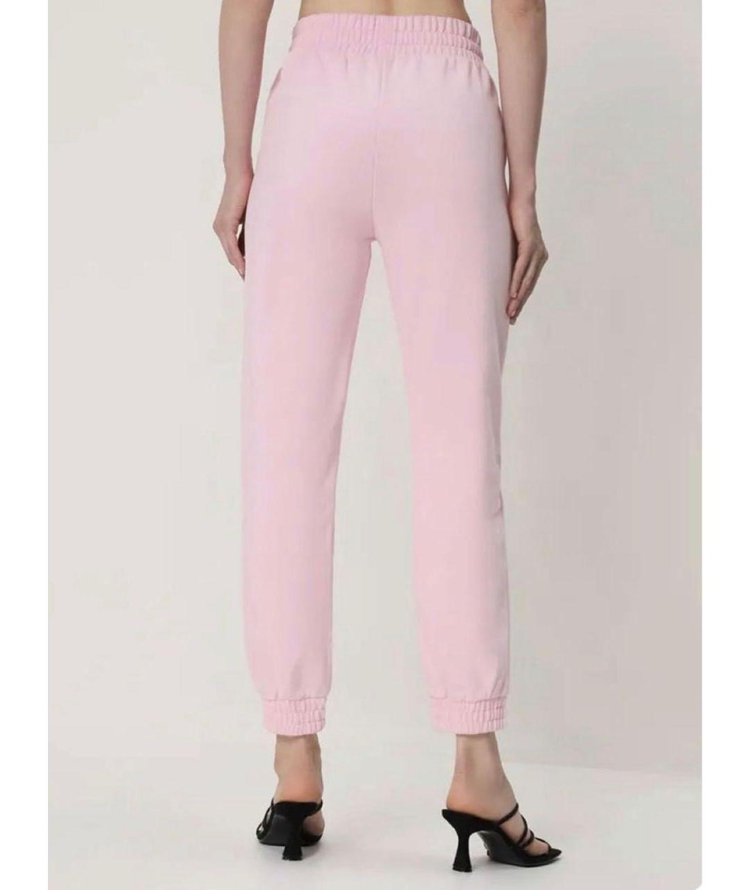 PINKO Розовые хлопковые прямые брюки, фото 3