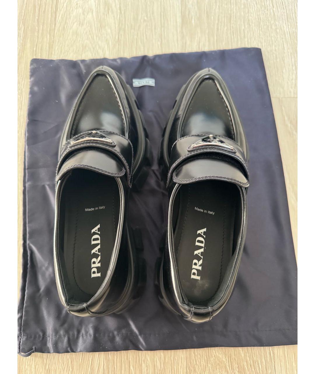 PRADA Черные кожаные лоферы, фото 3