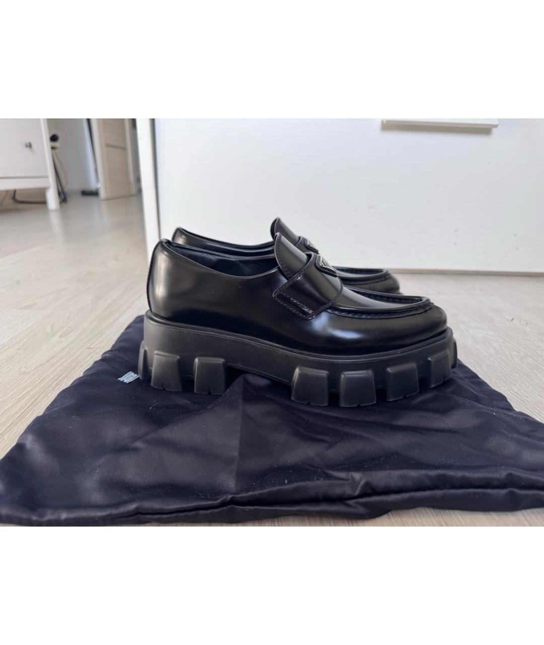 PRADA Черные кожаные лоферы, фото 5