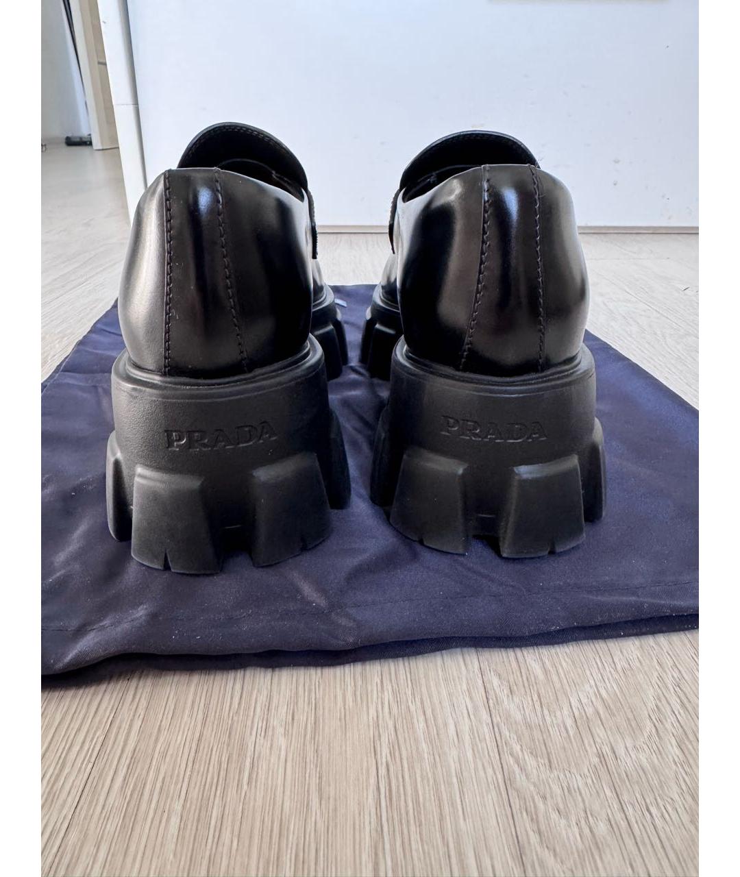 PRADA Черные кожаные лоферы, фото 4