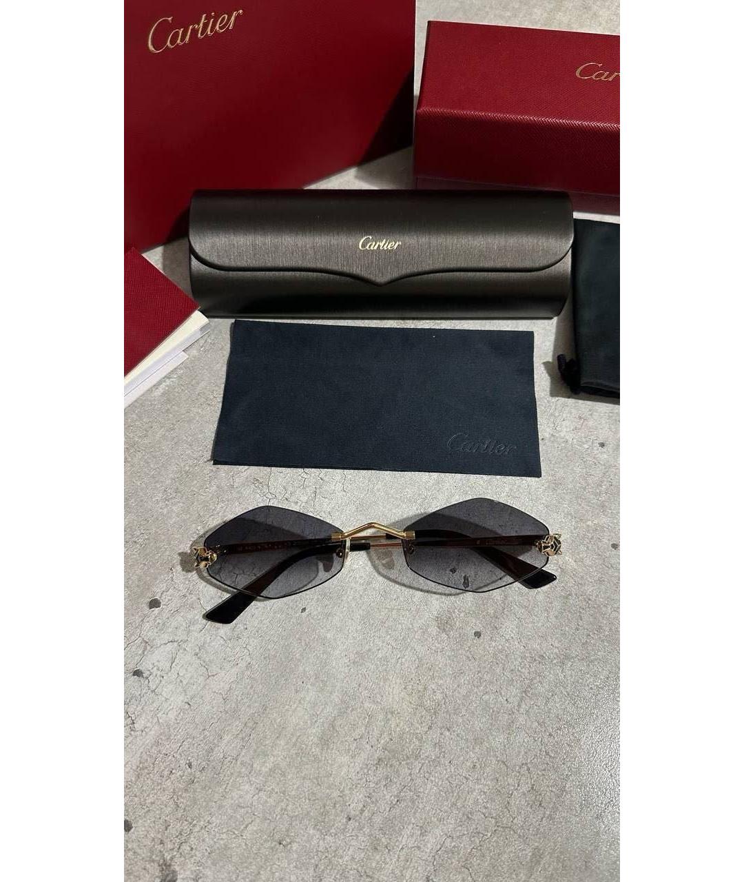 CARTIER Серые металлические солнцезащитные очки, фото 4