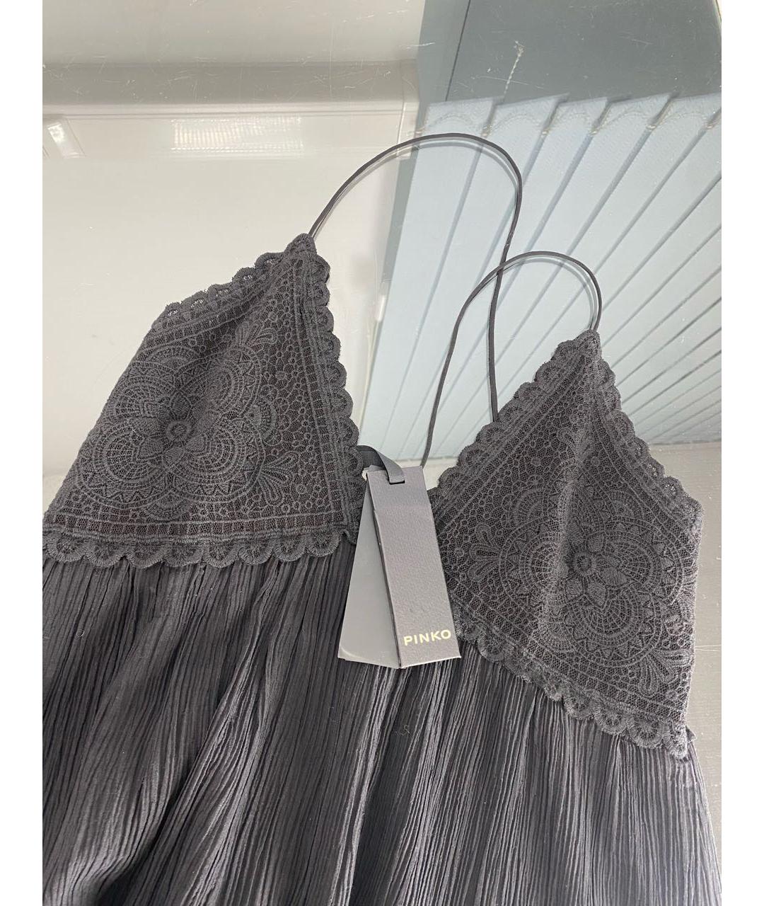 PINKO Черное хлопковое платье, фото 4