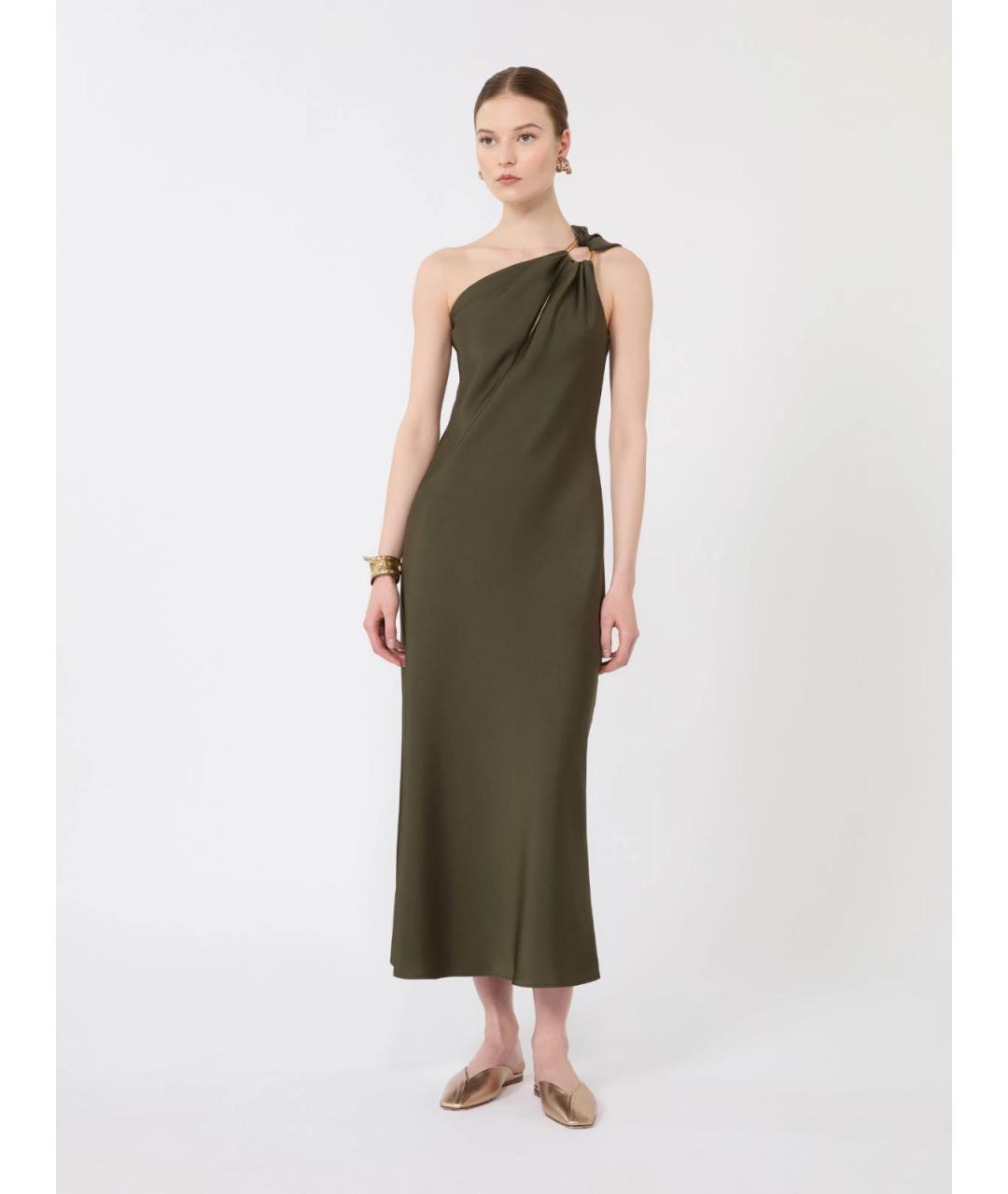 MAX MARA STUDIO Зеленые ацетатное коктейльное платье, фото 5