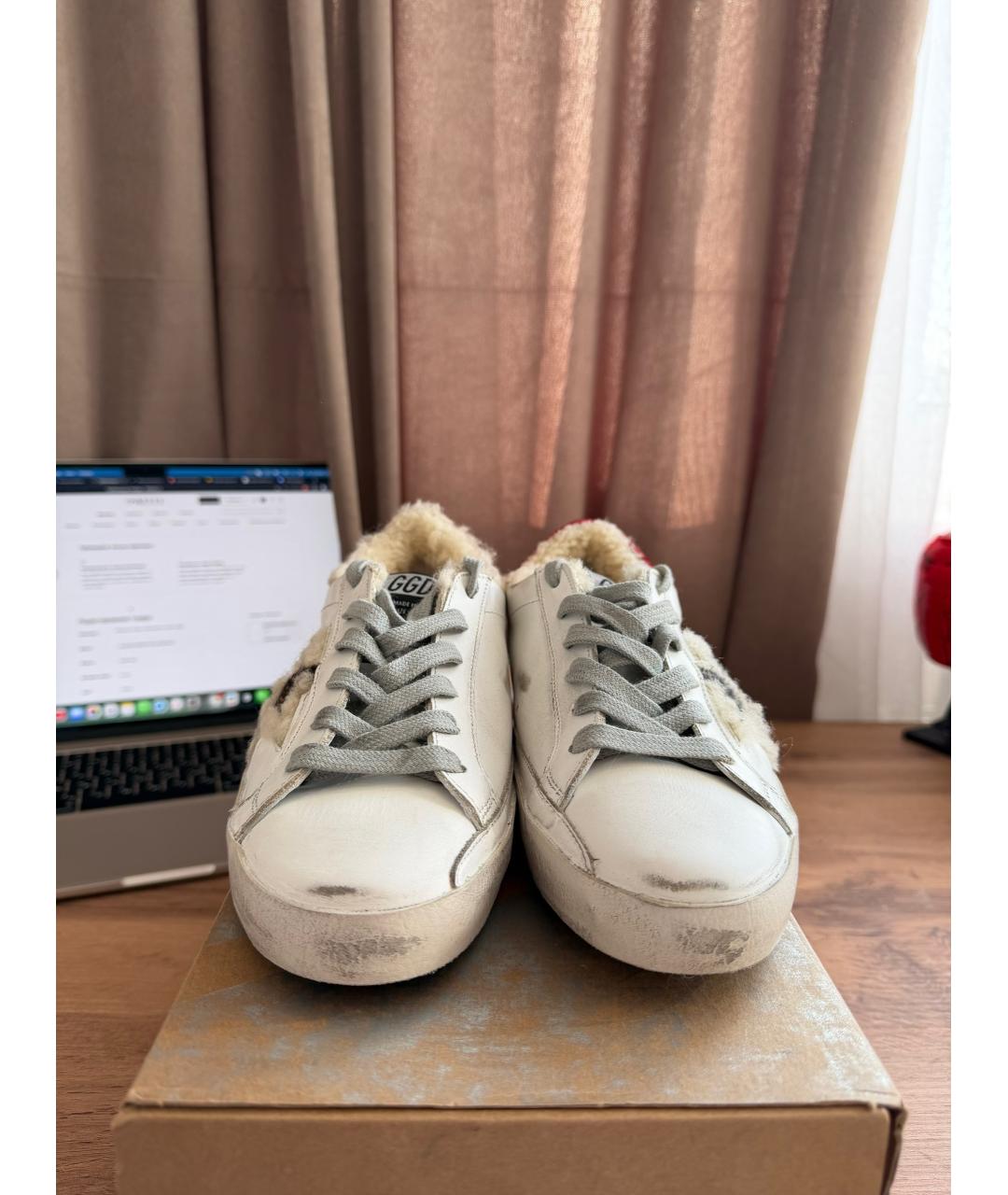 GOLDEN GOOSE DELUXE BRAND Белые кожаные кеды, фото 2