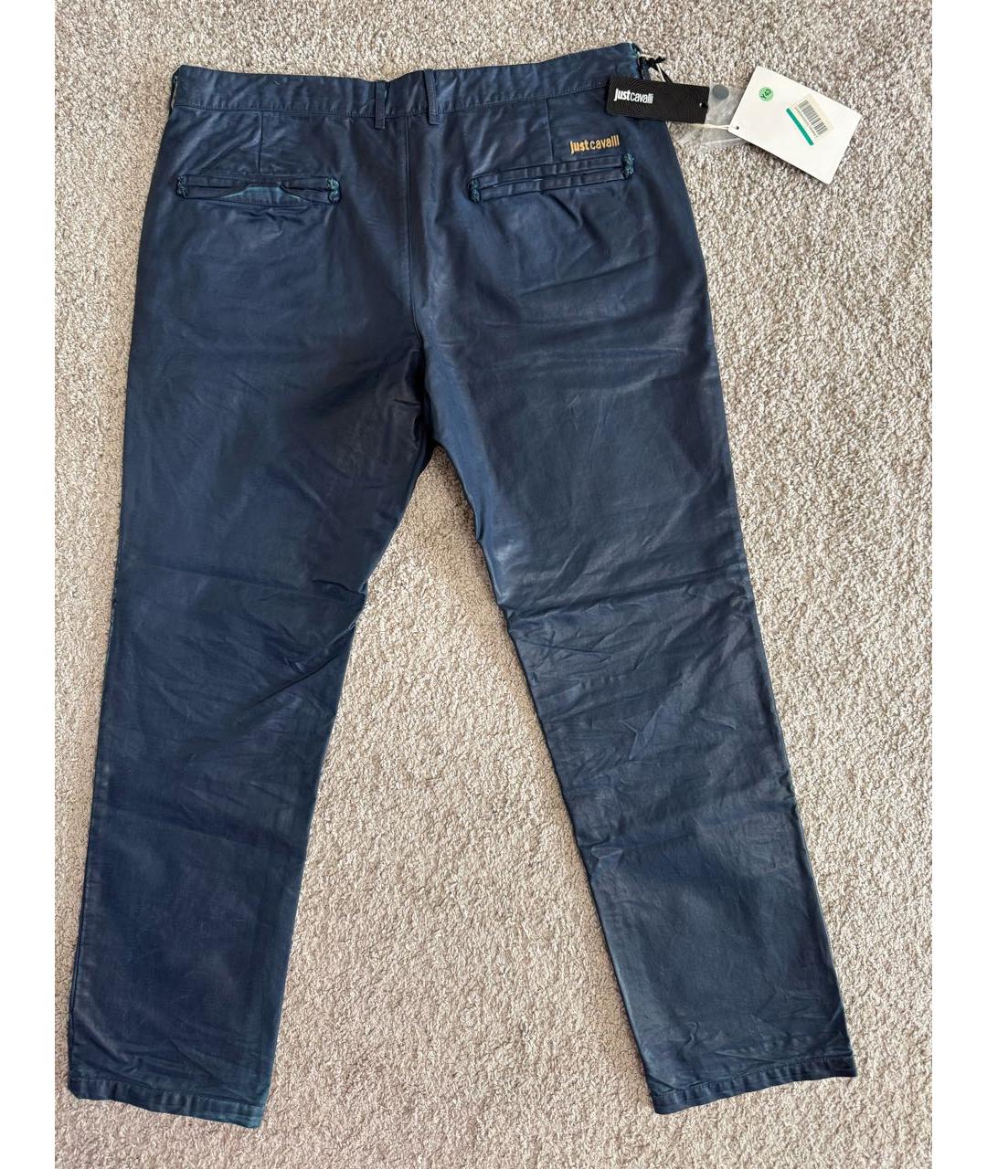 JUST CAVALLI Темно-синие повседневные брюки, фото 2