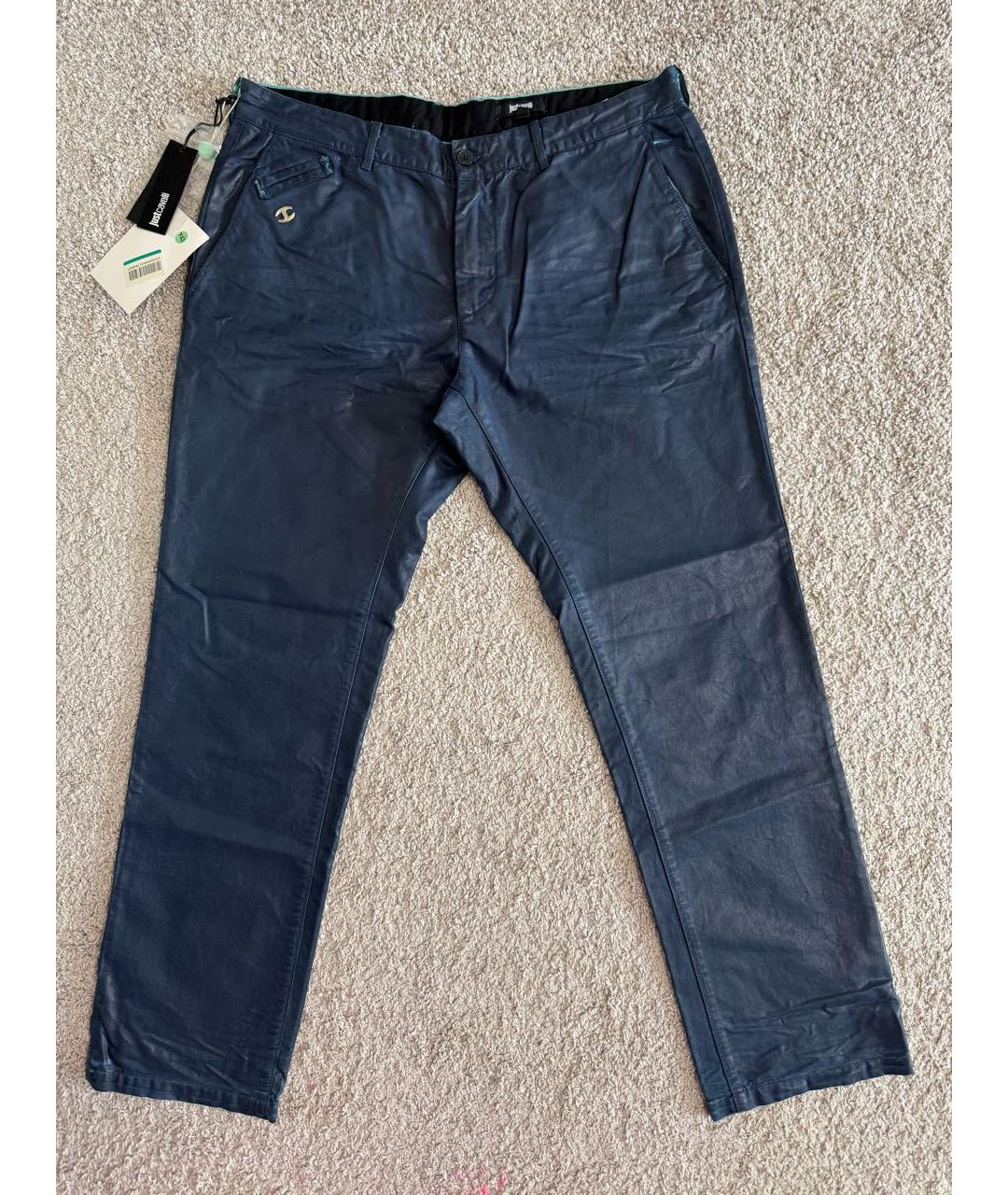 JUST CAVALLI Темно-синие повседневные брюки, фото 7