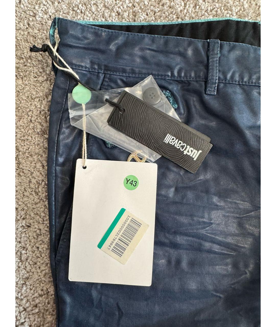 JUST CAVALLI Темно-синие повседневные брюки, фото 5