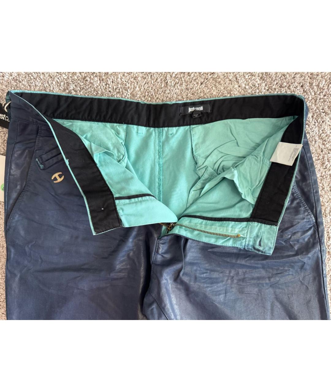 JUST CAVALLI Темно-синие повседневные брюки, фото 3