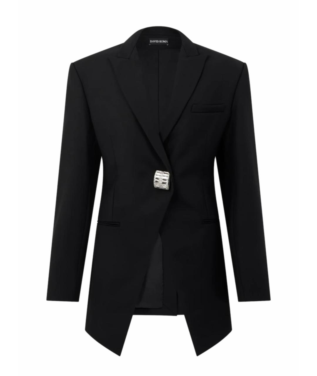 DAVID KOMA Черный шерстяной жакет/пиджак, фото 1