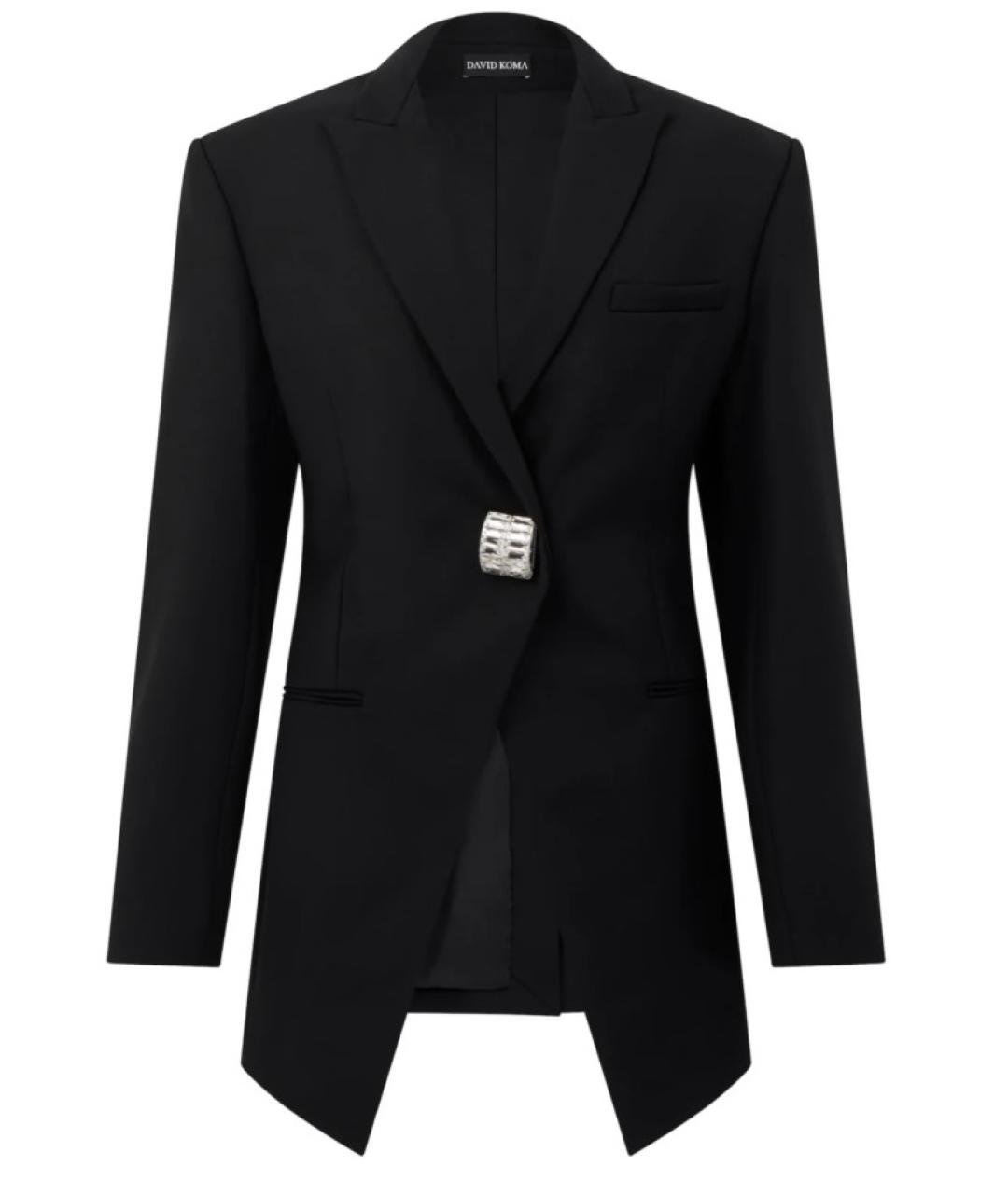 DAVID KOMA Черный шерстяной жакет/пиджак, фото 7