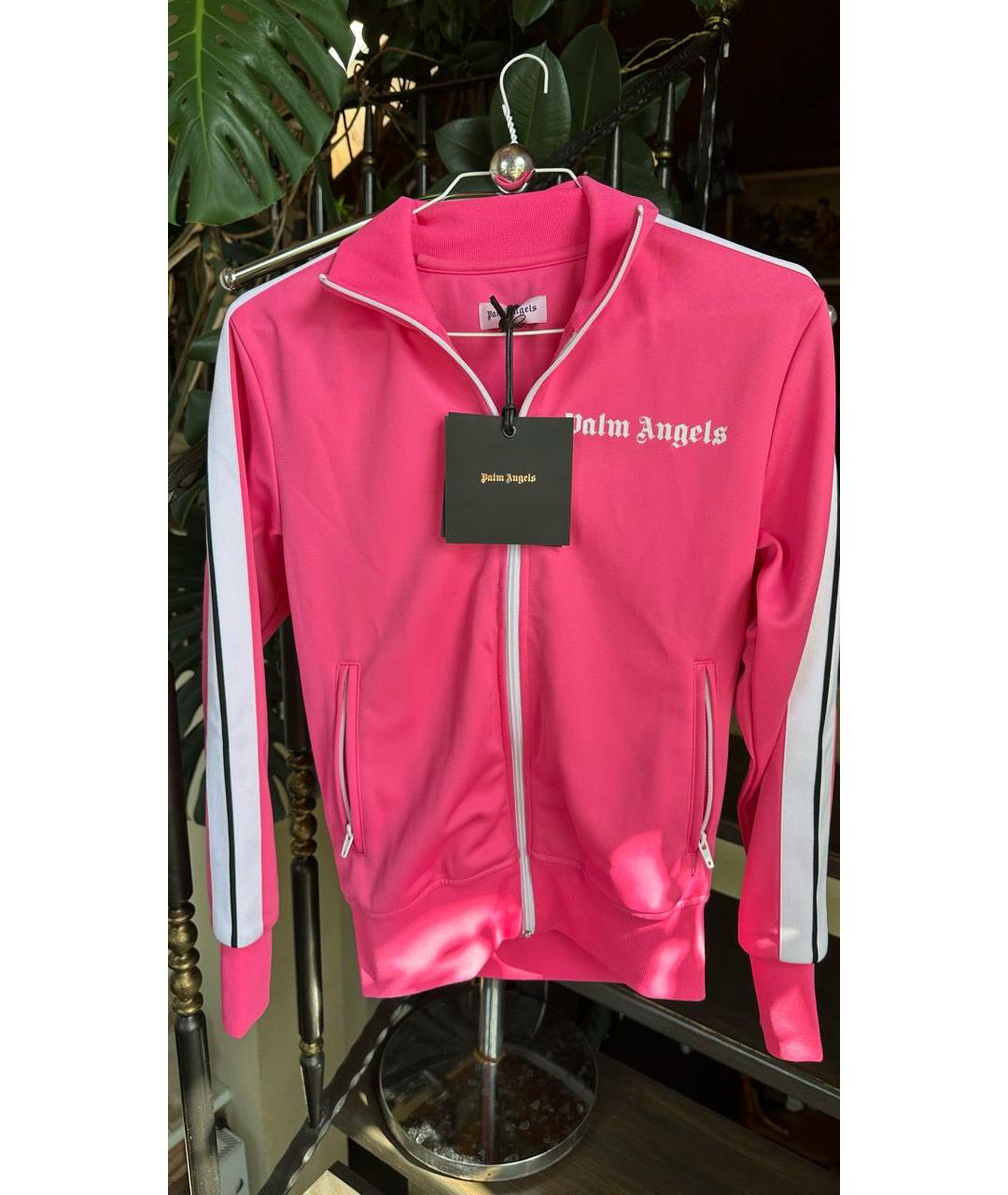 PALM ANGELS Розовая полиэстеровая спортивная куртка, фото 2