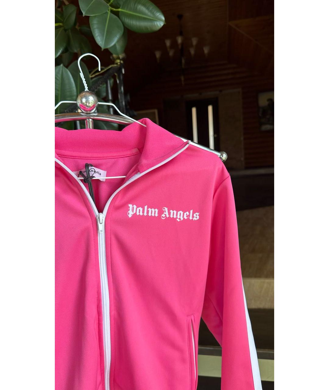 PALM ANGELS Розовая полиэстеровая спортивная куртка, фото 3