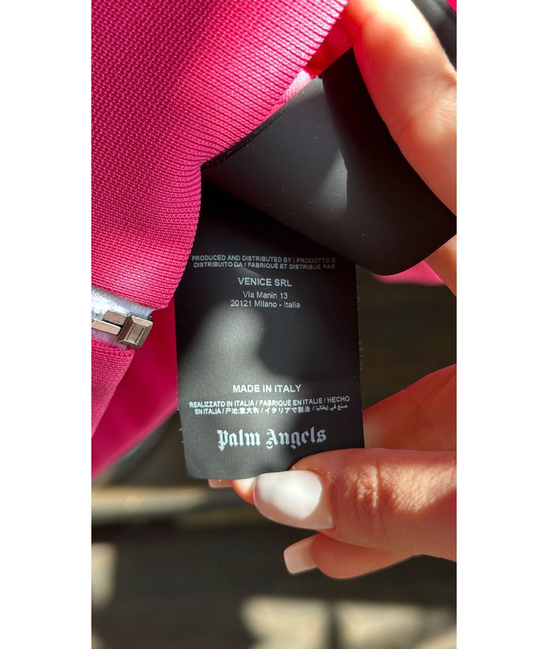 PALM ANGELS Розовая полиэстеровая спортивная куртка, фото 8