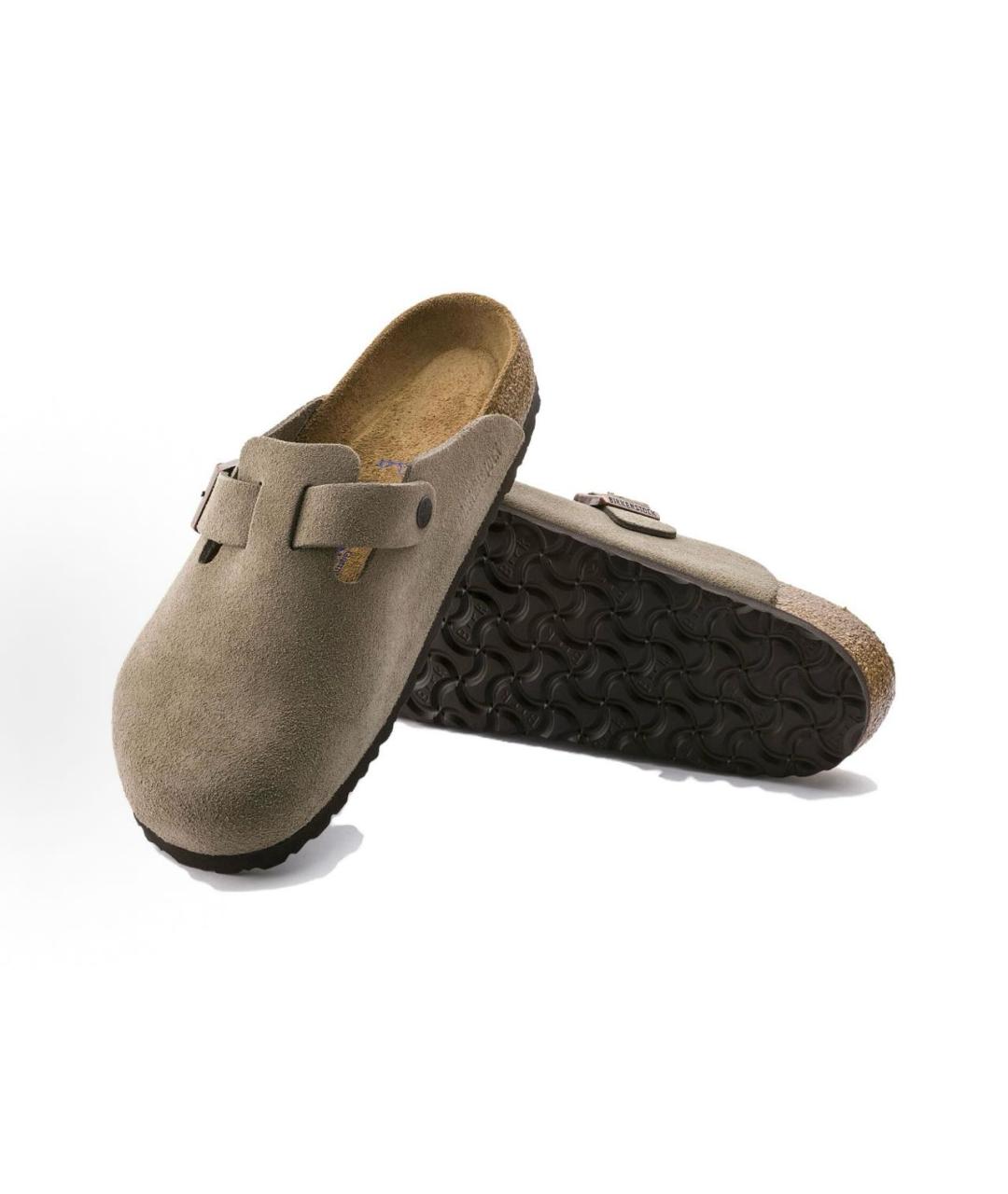 BIRKENSTOCK Бежевые замшевые сабо, фото 5