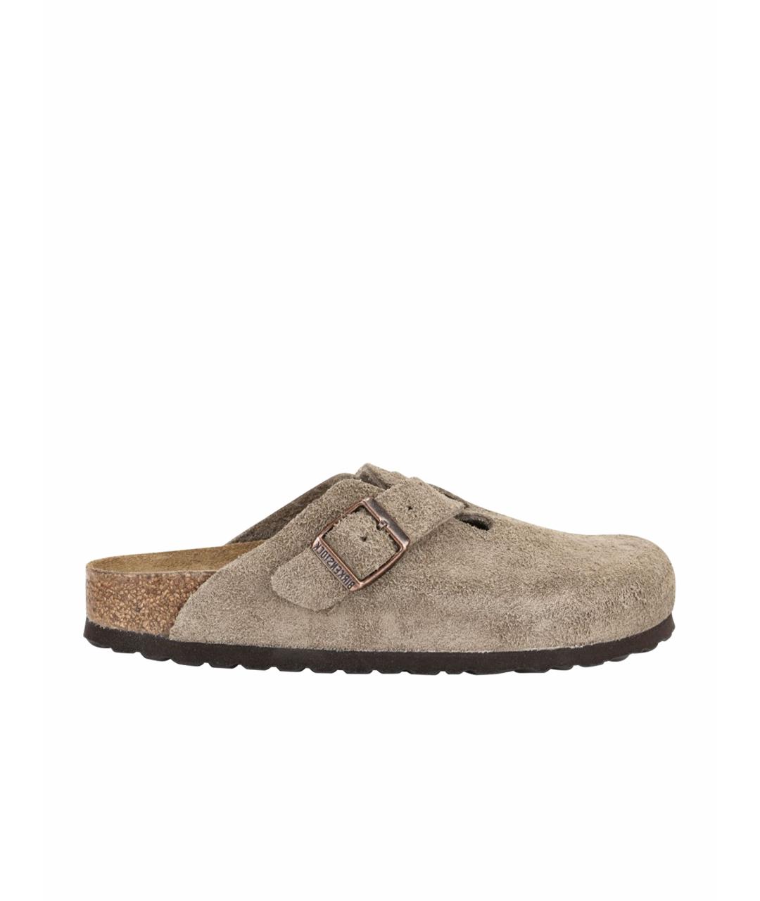 BIRKENSTOCK Бежевые замшевые сабо, фото 8