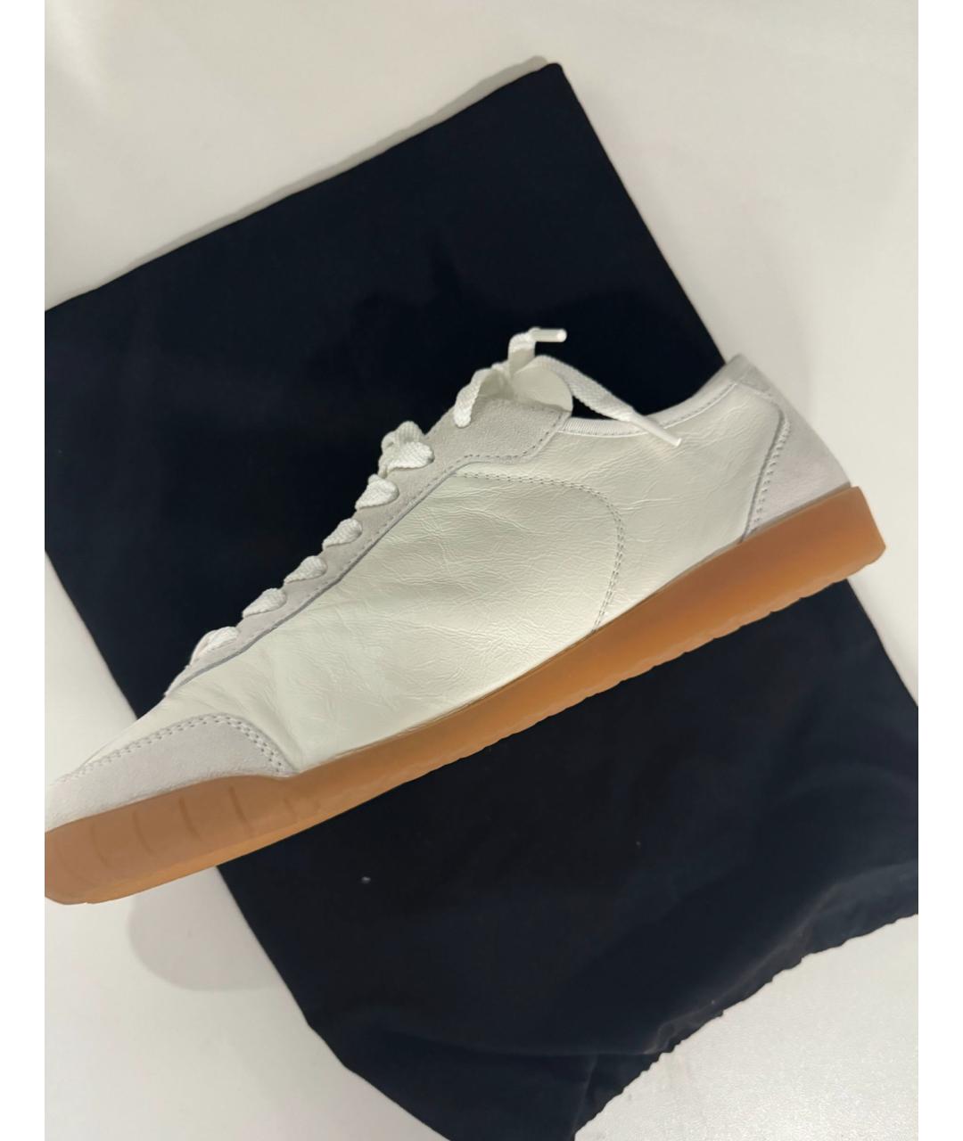 CHANEL Белые кожаные кроссовки, фото 3