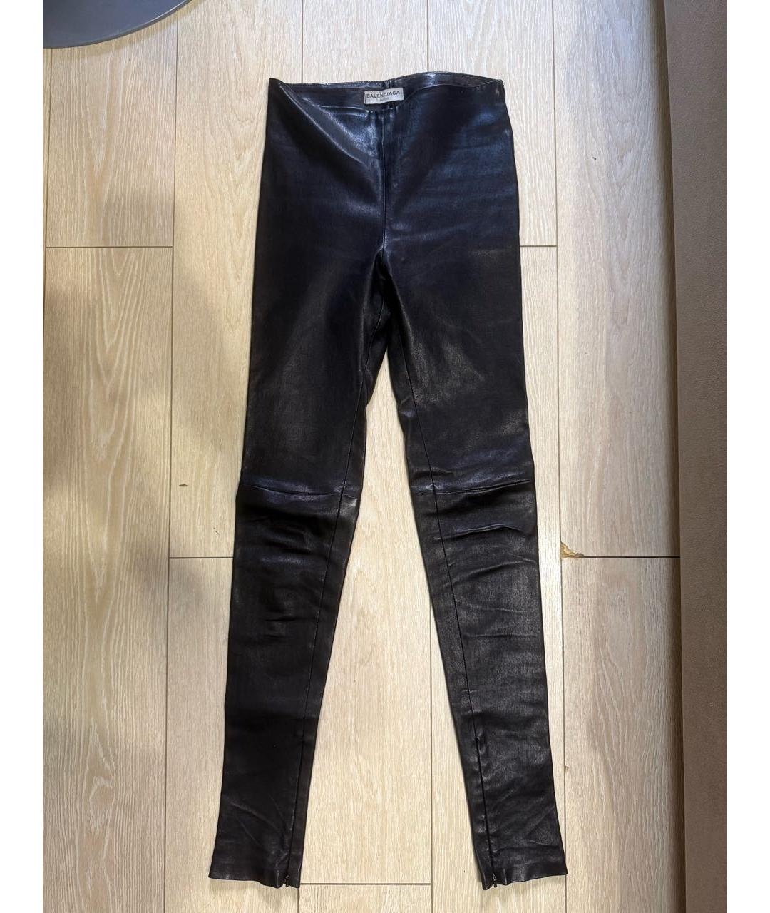 BALENCIAGA Черные кожаные леггинсы и велосипедки, фото 6